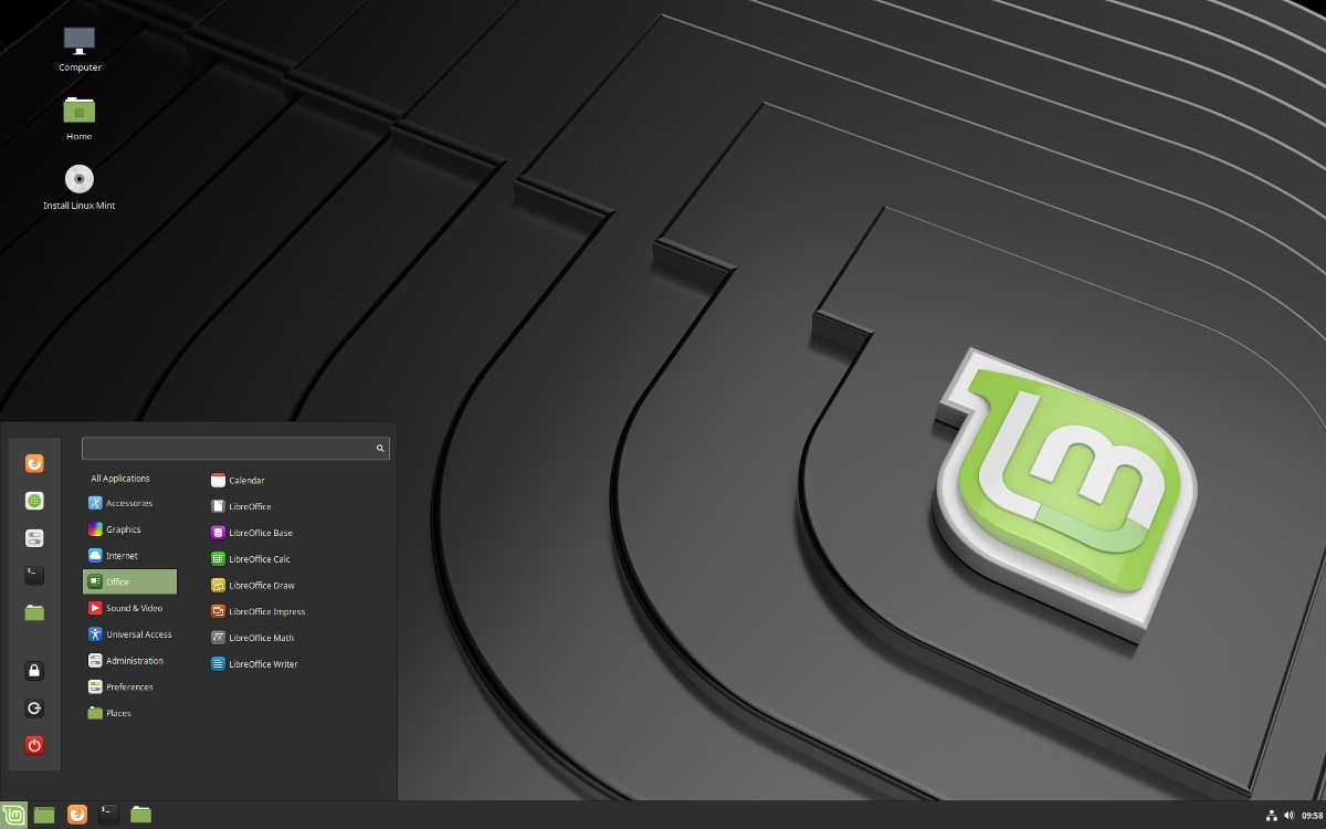 Linux Mint Desktop screen